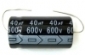 40UF 600V 105C Axial Electrolytic Capacitor