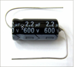 New MIEC 2.2UF 600V 105C Axial Electrolytic Capacitor