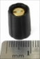 "KNOB-T9/B10-004-BLK-P Black tapered collet knob with no line, 9mm top, 10mm bottom, 4mm shaft size, for dbx and other gear parts"