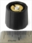 "KNOB-T14/B16-006-BLK-P Black tapered collet knob with no line, 14mm top, 16mm bottom, 6mm shaft size, for dbx and other gear parts"