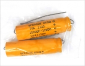 2 NOS Sprague Atom TVA-1133 1000UF 12VDC Electrolytic Capacitors. CV