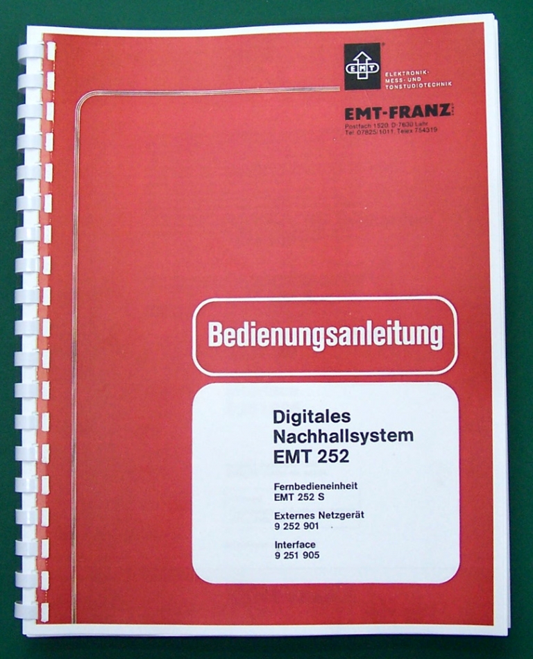 Manual-Planungsunterlagen für EMT 257,258,260,261 