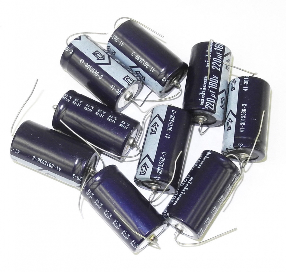QTY 8 New MIEC 220UF 160V 105C Axial Electrolytic Capacitors 