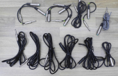 Lot of FOURTEEN Female, Male XLR to 1/4" TRS Adapter Cables, Various Lengths. CG