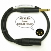 CABLE CRAFT Gold 1/4" TS Plug to Gold XLR male Audio Cable