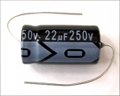 New MIEC 22UF 250V 105C Axial Electrolytic Capacitor