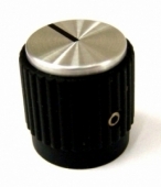 Raytheon .71"" Round Knurled Knobs with Silver Cap for dbx 160, etc. 1/4"" shaft
