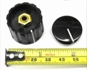 NOS Black Elma Collet Knob / Cap, 1/4" Shaft, 1 1/4" Diameter, 11/16" High. K2-27