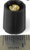 Black tapered collet knob with no line, 10mm top, 11mm bottom, 1/8 shaft size, for dbx modules and other gear parts KNOB-T10/B11-125-BLK-P. K1-8A