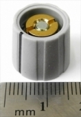 Gray tapered collet knob with black line, 14mm top, 16mm bottom, 1/8" shaft size, for dbx and other gear parts KNOB-T14/B16-125-GRY-L. K1-11B