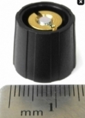 Black tapered collet knob with no line, 14mm top, 16mm bottom, 4mm shaft size, for dbx modules and other gear parts KNOB-T14/B16-004-BLK-P. K1-13A