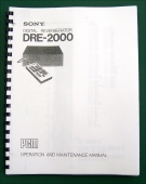Sony DRE-2000 Digital Reverb Schematics Layout Drawings
