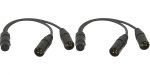New Set Of TWO XLR Y-Adapter Cables. Each Adapter Is 1 Female To 2 Males. CT