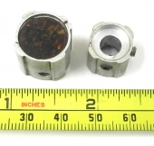 Set Of Used API Inner & Outer Concentric Knobs, Brown Center, For 1/4" & 1/8" shaft Controls. AI