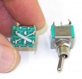 Electro DPDT On-On Mini Toggle Switch, Cross-Wired For Phase Switch Function. MS