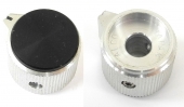 Alco Silver/Black Machined Aluminum Pointer Knob For Controls With 1/4" Shaft. KM