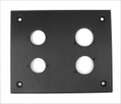 Pro Beveled/Anodized Male & Female XLR Wall Panel, Countersunk Mounting. HA