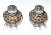 TWO NOS Unused A-B Type J 200K Locking Linear Taper 2 Watt Potentiometers. PC