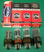 4 Vintage USA 12SN7 Dual Triode Radio Tubes. Satisfaction Guaranteed Lot L8. TO