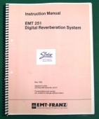 New EMT 251 Digital Reverb Complete Instruction Manual.