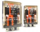TWO Unused NTE R10-14D10-24 Relays 24VDC Coil, DPDT 10 Amp, Plug In Base. RL