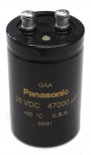 NOS Panasonic GAA 47,000UF 25VDC Electrolytic Can Capacitor. CC