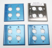 3 Stainless Steel Panels, For 4 Female Switchcraft/Neutrik XLR (A3F) Jacks.