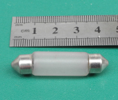 New 24V 220ma 43mm Long x 10mm Diameter Festoon Lamp, Frosted Glass. L2