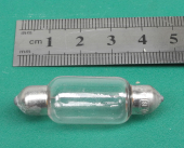 New 12V 1000ma 43mm Long x 14mm Diameter Festoon Lamp, Clear Glass. L2
