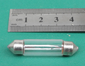 New 24V 250ma 40mm Long x 10mm Diameter Festoon Lamp, Clear Glass. L2