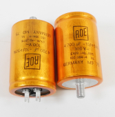 Lot Of TWO NOS ROE 4700UF 100VDC Stud Mount Can Capacitor For EMT 250 And 251 Digital Reverbs. EX
